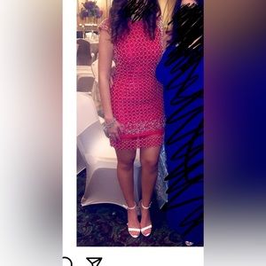 Red Jovani beaded dress